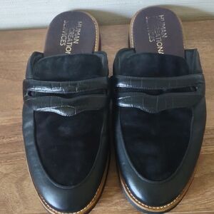 Human Recreational Services Black Leather Men's Loafers